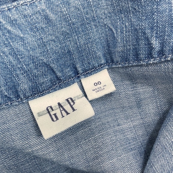 Gap Chambray V-Neck Tie Belt Jean Denim Jumpsuit Size 00 - Picture 14 of 15
